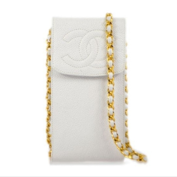 Auth Chanel Caviar Crossbody (24k gold) or Cell Phone Holder - Picture 1 of 14